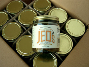 12 - 9 oz. Jars of JED's Sweet-Cured Jalapeños